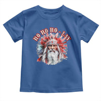 Funny Christmas Native American Toddler T Shirt Ho Ho Lay War Bonnet Santa Indian Tribes