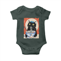 Funny Hanukkah Black Cat Eating Noodle Baby Onesie