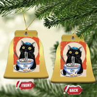 Funny Hanukkah Black Cat Eating Noodle Christmas Ornament - Wonder Print Shop