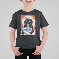 Funny Hanukkah Black Cat Chinese Noodle T Shirt For Kid - Wonder Print Shop