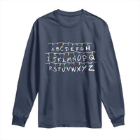Funny Stranger Christmas Long Sleeve Shirt Alphabet Xmas Lights Movie - Wonder Print Shop