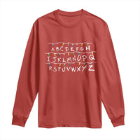 Funny Stranger Christmas Long Sleeve Shirt Alphabet Xmas Lights Movie - Wonder Print Shop