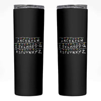 Funny Stranger Christmas Skinny Tumbler Alphabet Xmas Lights Movie - Wonder Print Shop