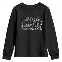 Funny Stranger Christmas Youth Sweatshirt Alphabet Xmas Lights Movie - Wonder Print Shop