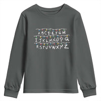 Funny Stranger Christmas Youth Sweatshirt Alphabet Xmas Lights Movie - Wonder Print Shop