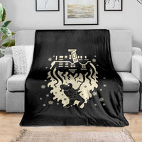 Funny Stranger Christmas Throw Blanket Heavy Metal Santa Upside Down - Wonder Print Shop