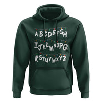 Funny Stranger Christmas Hoodie Alphabet Xmas Lights - Wonder Print Shop