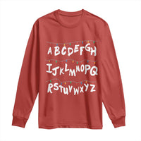 Funny Stranger Christmas Long Sleeve Shirt Alphabet Xmas Lights - Wonder Print Shop