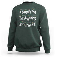 Funny Stranger Christmas Sweatshirt Alphabet Xmas Lights - Wonder Print Shop