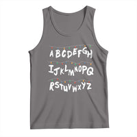 Funny Stranger Christmas Tank Top Alphabet Xmas Lights - Wonder Print Shop