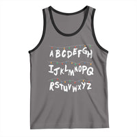 Funny Stranger Christmas Tank Top Alphabet Xmas Lights - Wonder Print Shop