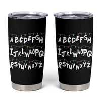 Funny Stranger Christmas Tumbler Cup Alphabet Xmas Lights - Wonder Print Shop
