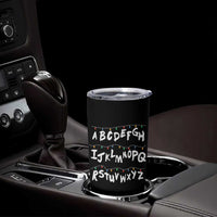 Funny Stranger Christmas Tumbler Cup Alphabet Xmas Lights - Wonder Print Shop