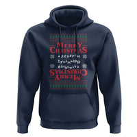 Funny Stranger Xmas Hoodie Merry Christmas Alphabet Neon Lights Movie - Wonder Print Shop