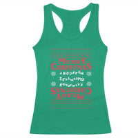 Funny Stranger Xmas Racerback Tank Top Merry Christmas Alphabet Neon Lights Movie - Wonder Print Shop
