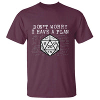 Funny RPG Gamer Dont Worry I Have A Plan T Shirt D20 Tabletop - Wonder Print Shop