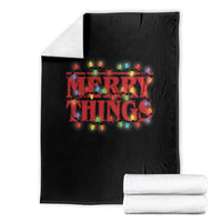 Funny Stranger Christmas Throw Blanket Merry Things Xmas Movie Neon Lights - Wonder Print Shop