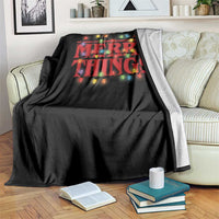 Funny Stranger Christmas Throw Blanket Merry Things Xmas Movie Neon Lights - Wonder Print Shop