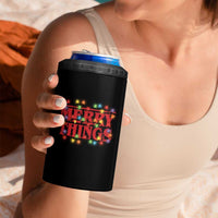 Funny Stranger Christmas 4 in 1 Can Cooler Tumbler Merry Things Xmas Movie Neon Lights - Wonder Print Shop