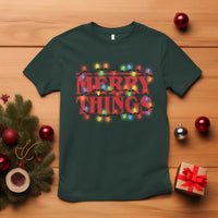 Funny Stranger Christmas T Shirt Merry Things Xmas Movie Neon Lights - Wonder Print Shop
