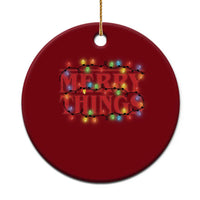Funny Stranger Christmas Ceramic Ornament Merry Things Xmas Movie Neon Lights - Wonder Print Shop