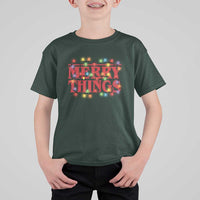 Funny Stranger Christmas T Shirt For Kid Merry Things Xmas Movie Neon Lights - Wonder Print Shop