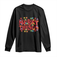 Funny Stranger Christmas Long Sleeve Shirt Merry Things Xmas Movie Neon Lights - Wonder Print Shop