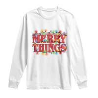 Funny Stranger Christmas Long Sleeve Shirt Merry Things Xmas Movie Neon Lights - Wonder Print Shop