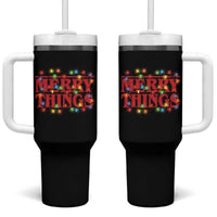 Funny Stranger Christmas Tumbler With Handle Merry Things Xmas Movie Neon Lights - Wonder Print Shop