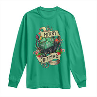 Funny Christmas Tabletop RPG Long Sleeve Shirt Merry Critmas D20 RPG Gamer Gaming - Wonder Print Shop