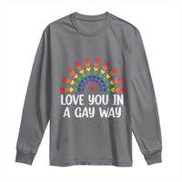 Funny Valentine's Day LGBT Long Sleeve Shirt Love You In A Gay Way Rainbow Hearts