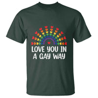 Funny Valentine's Day LGBT T Shirt Love You In A Gay Way Rainbow Hearts