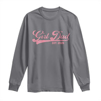 Girl Dad Est 2026 Long Sleeve Shirt Dad Of Girl 2026 Pink Baby Announcement - Wonder Print Shop