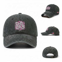 Girl Dad Washed Cotton Baseball Cap Pink Camo Hunting Daddy Father's Day