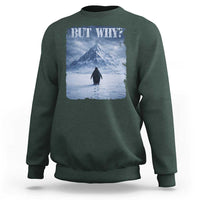 Nihilist Penguin But Why Sweatshirt Snow Mountains Motivational Penguin Meme