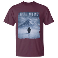 Nihilist Penguin But Why T Shirt Snow Mountains Motivational Penguin Meme