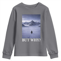 Nihilist Penguin But Why Youth Sweatshirt Lone Penguin Walking Toward Mountain Meme