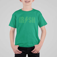 Funny Irish Rocker St Patrickss Day Lightning Bolt Rock and Roll T Shirt For Kid
