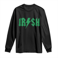 Funny Irish Rocker St Patrickss Day Lightning Bolt Rock and Roll Long Sleeve Shirt