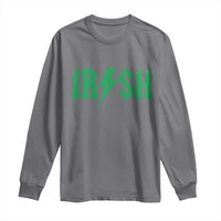 Funny Irish Rocker St Patrickss Day Lightning Bolt Rock and Roll Long Sleeve Shirt
