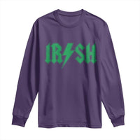 Funny Irish Rocker St Patrickss Day Lightning Bolt Rock and Roll Long Sleeve Shirt