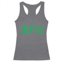 Funny Irish Rocker St Patrickss Day Lightning Bolt Rock and Roll Racerback Tank Top