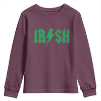 Funny Irish Rocker St Patrickss Day Lightning Bolt Rock and Roll Youth Sweatshirt