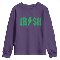 Funny Irish Rocker St Patrickss Day Lightning Bolt Rock and Roll Youth Sweatshirt
