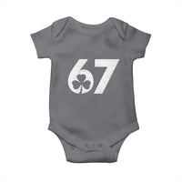 Funny St Patricks Day 67 Six Seven Vintage Shamrock Baby Onesie