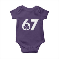 Funny St Patricks Day 67 Six Seven Vintage Shamrock Baby Onesie