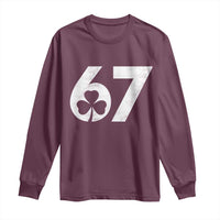 Funny St Patricks Day 67 Six Seven Vintage Shamrock Long Sleeve Shirt