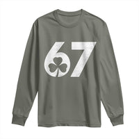 Funny St Patricks Day 67 Six Seven Vintage Shamrock Long Sleeve Shirt