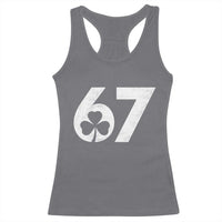 Funny St Patricks Day 67 Six Seven Vintage Shamrock Racerback Tank Top