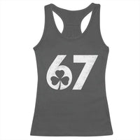 Funny St Patricks Day 67 Six Seven Vintage Shamrock Racerback Tank Top